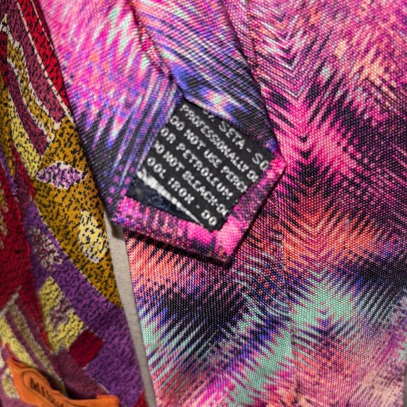 Missoni Cravatte Silk Men's Tie Set of 2 Bold Abstract Psychedelic Patterns - Picture 12 of 13